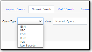 Numeric Search options