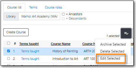 Adding Course Reserve Terms