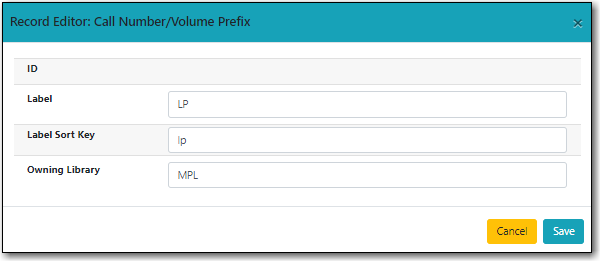 Create Call Number Suffix