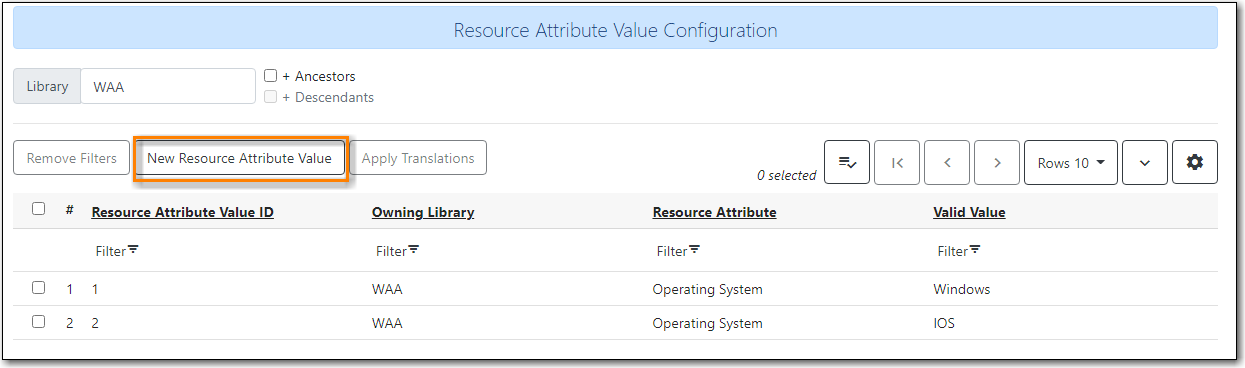 new resource attribute value