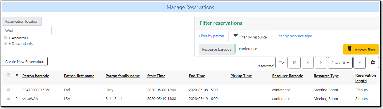 manage reservations