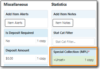 Item Statistical Category