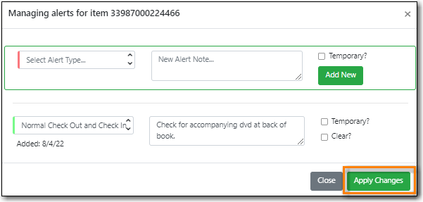 Item Alerts