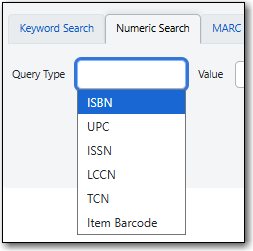Numeric Search options