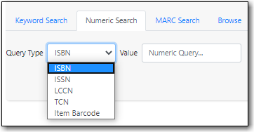 Numeric Search options