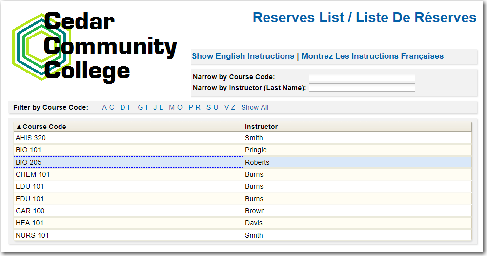 Adding Course Reserves