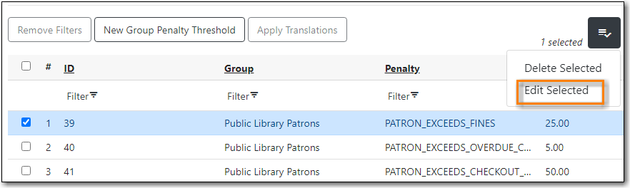 Edit Local Penalty Threshold