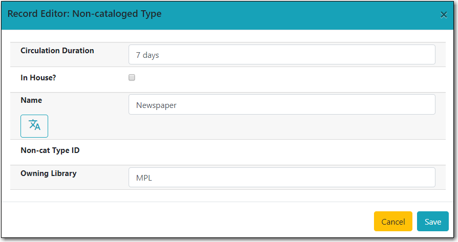 Create Non-Catalogued Type