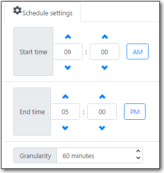 schedule settings