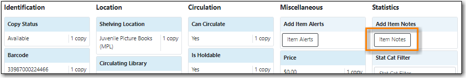 Item Notes