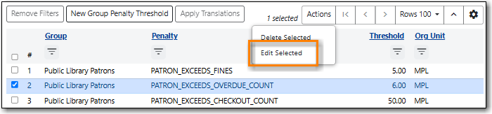 Edit Local Penalty Threshold