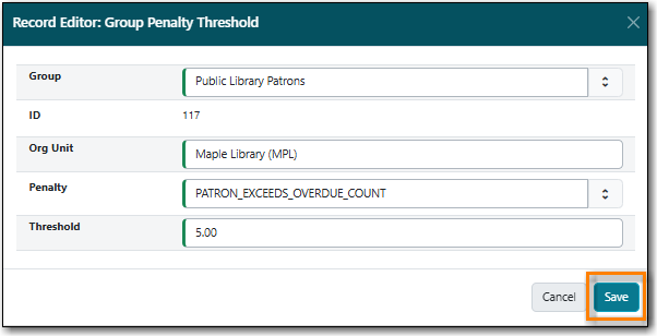 Edit Local Penalty Threshold