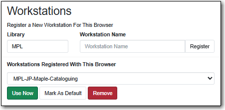 Workstation Registration