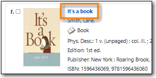 section of the search result with the title link circled