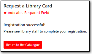 Patron Self-Registration form