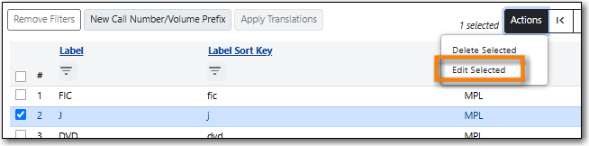 Create Call Number Suffix
