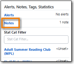 Item Notes