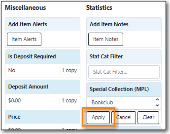 Item Statistical Category