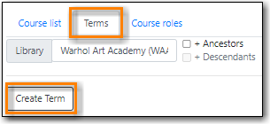 Adding Course Reserve Terms